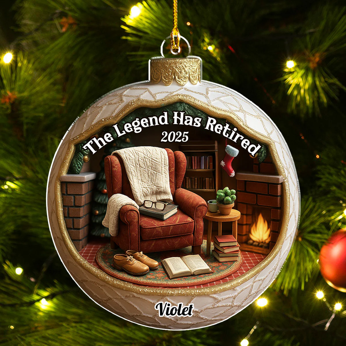 The Legend Has Retired - Personalized Custom 3D Effect Acrylic Ornament - Image 2