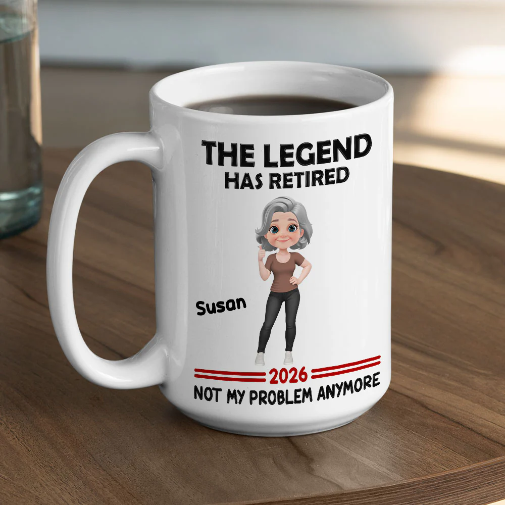 The Legend Has Retired - Personalized Custom Coffee Mug - Image 3