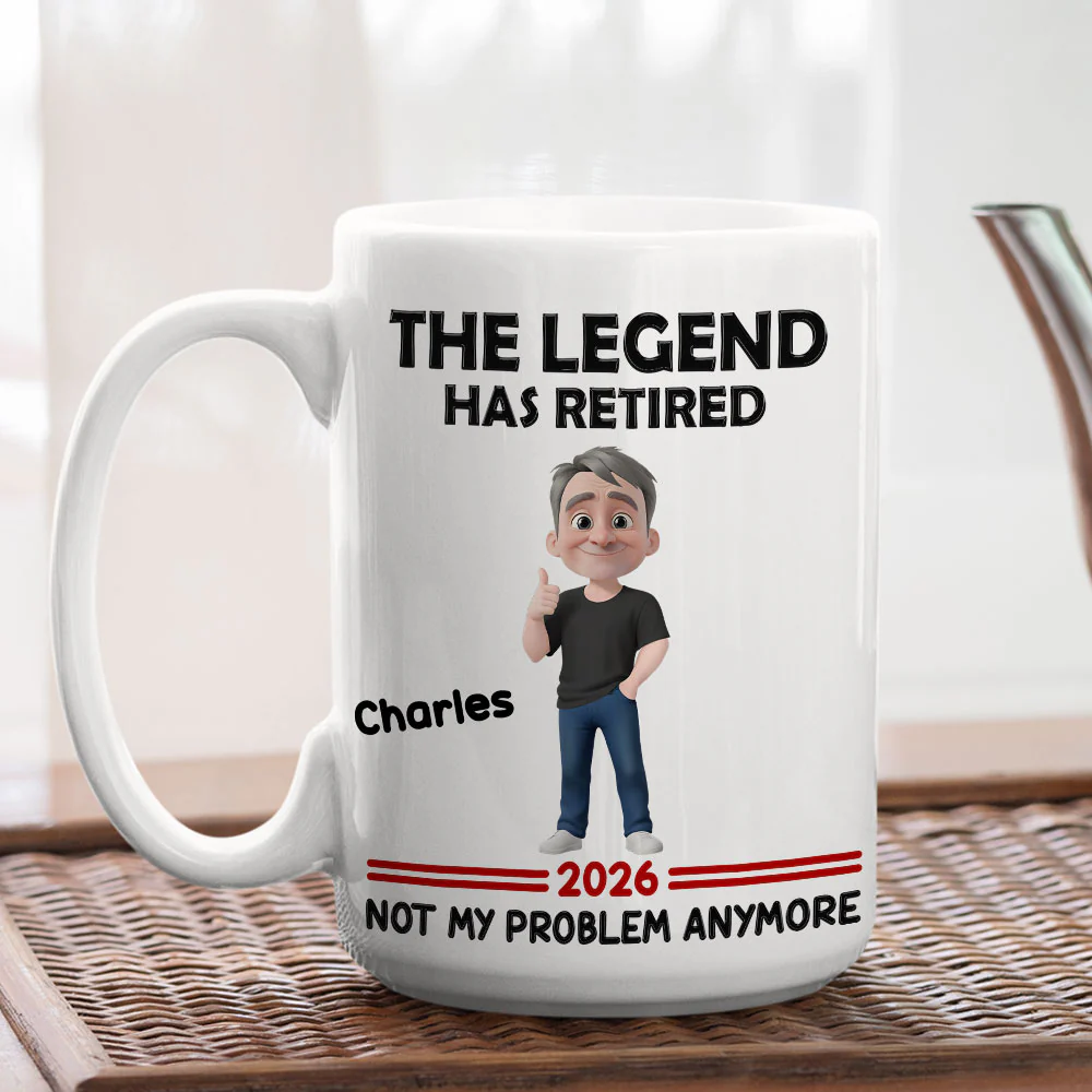 The Legend Has Retired - Personalized Custom Coffee Mug - Image 5