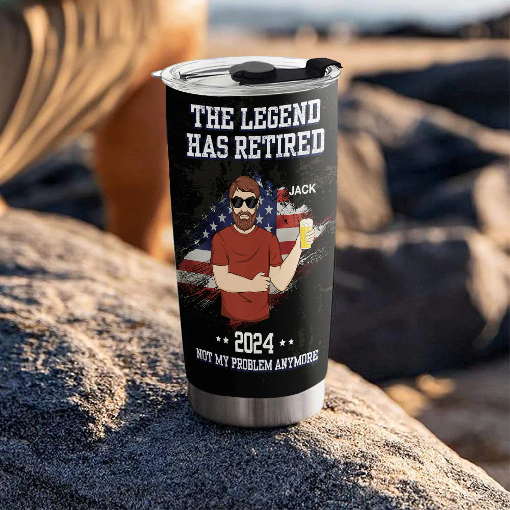 The Legend Has Retired - Personalized Custom Tumbler - Image 4
