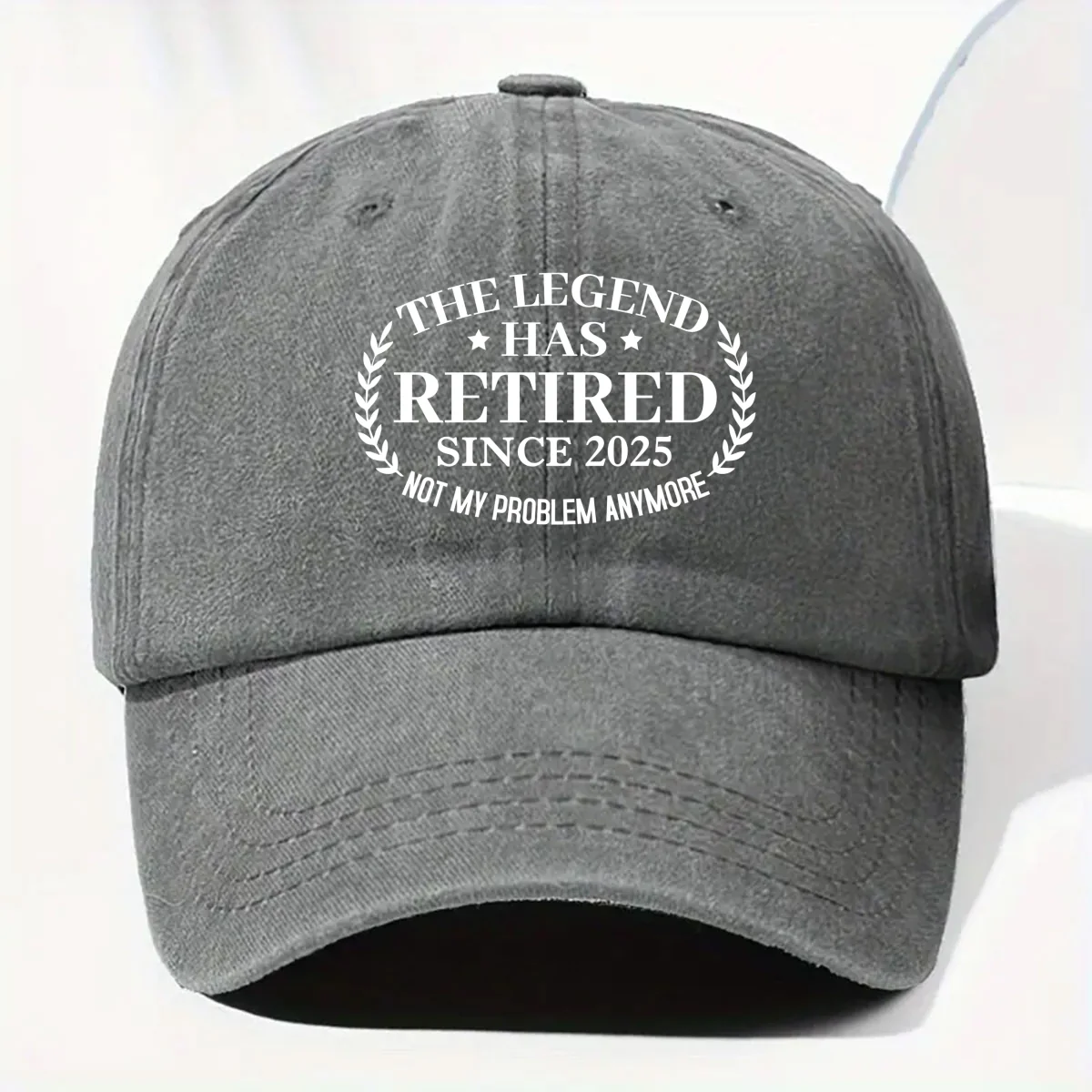 The Legend Has Retired - Personalized Custom Vintage Washed Denim Cap - Image 8
