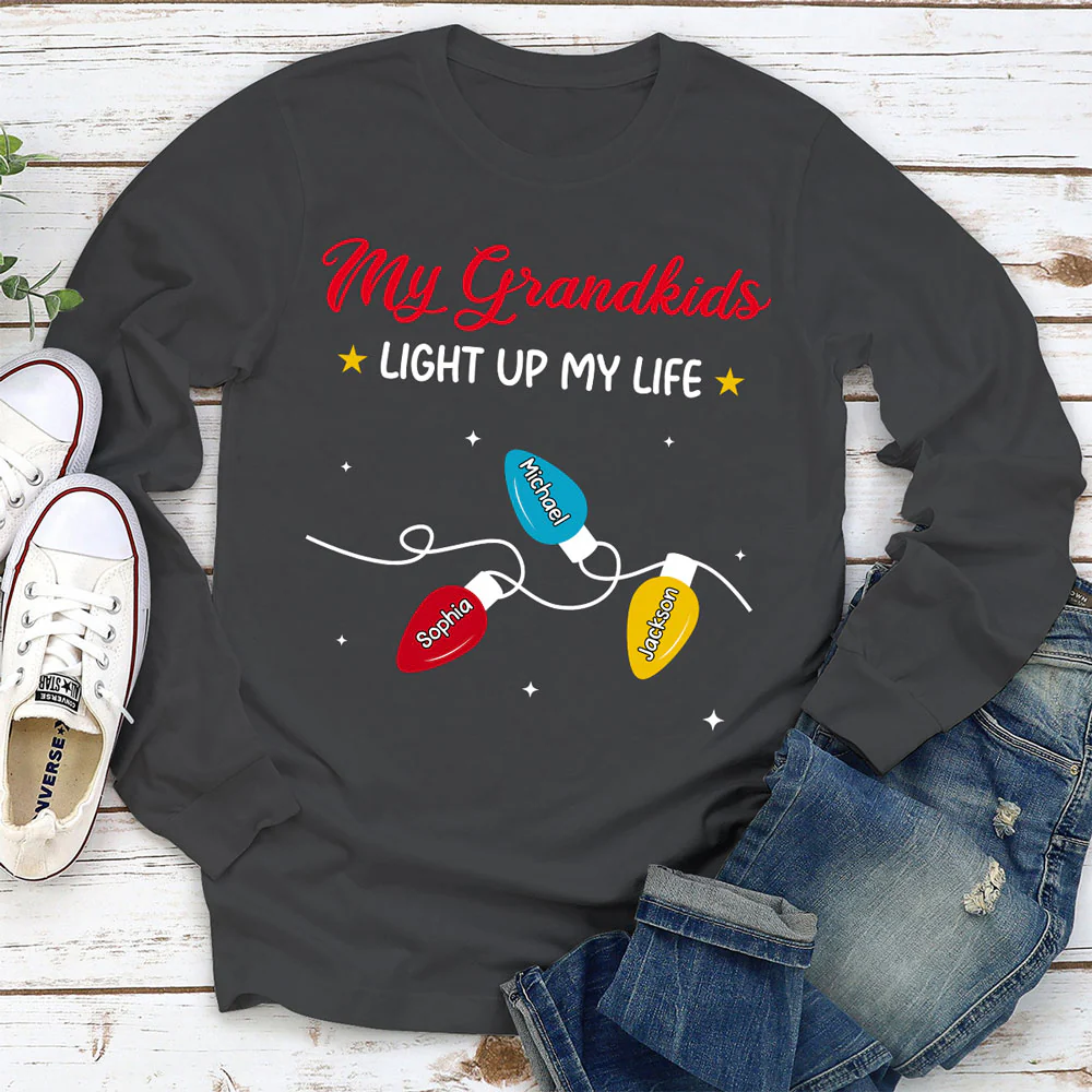 The Light Of Grandma Life - Personalized Custom Shirt - Image 2