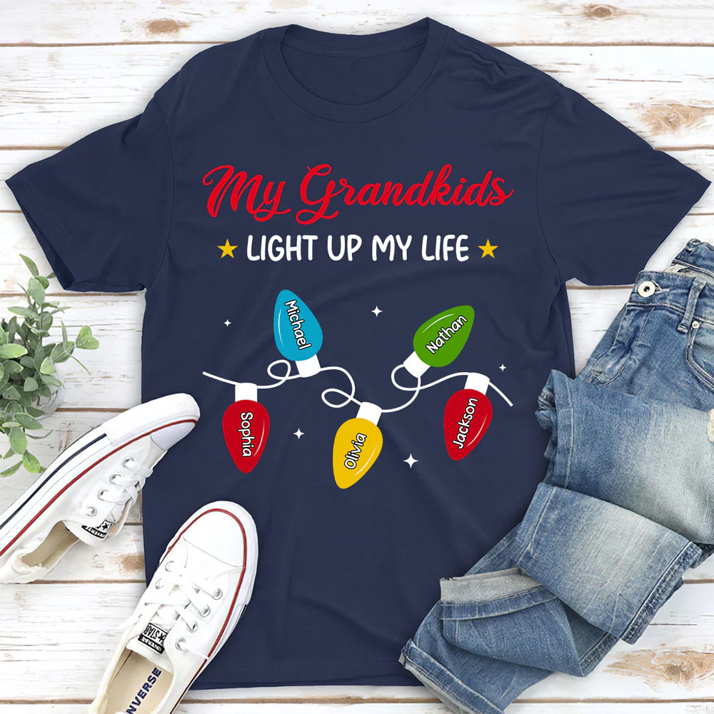 The Light Of Grandma Life - Personalized Custom Shirt - Image 4