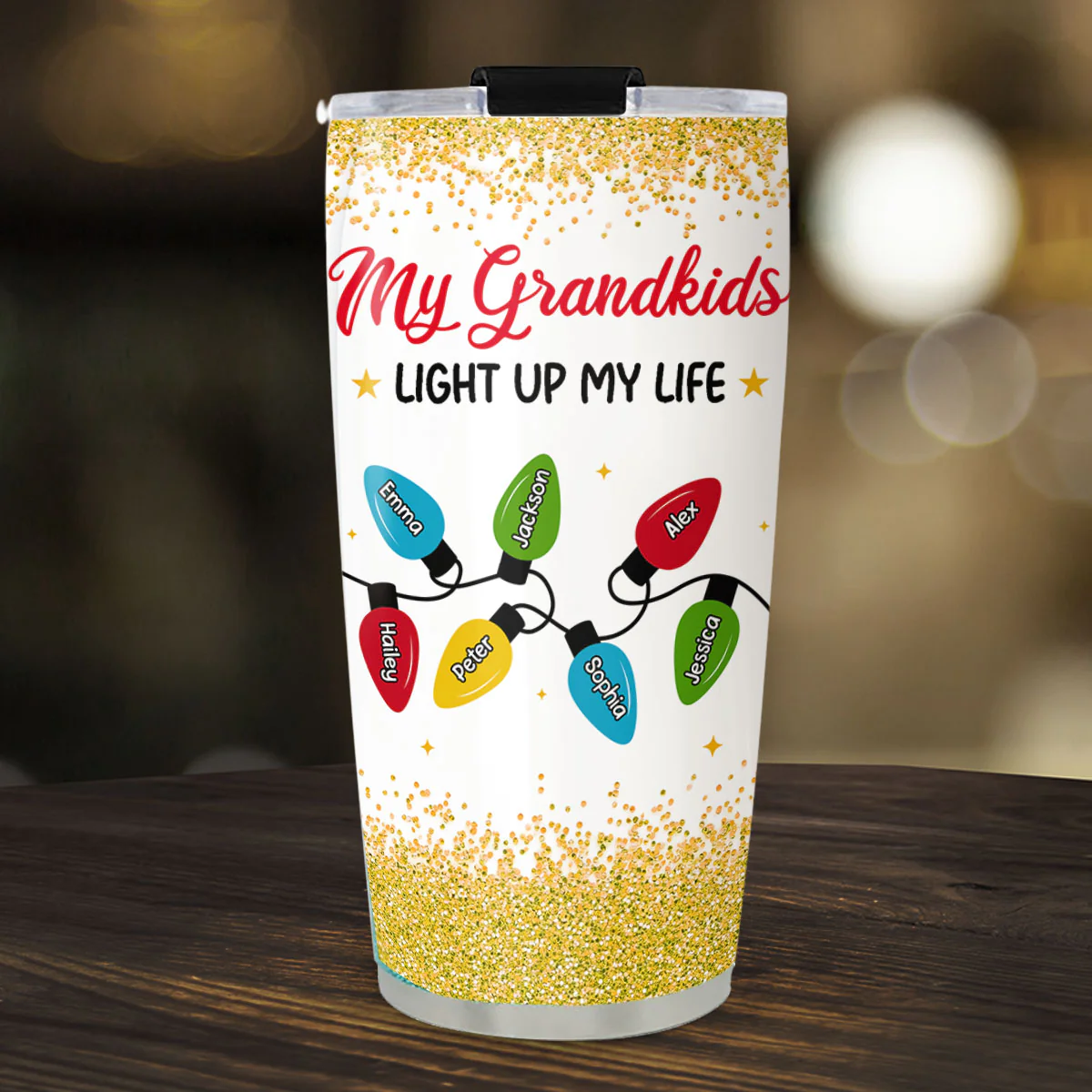 The Light Of Grandma Life - Personalized Custom Tumbler - Image 3