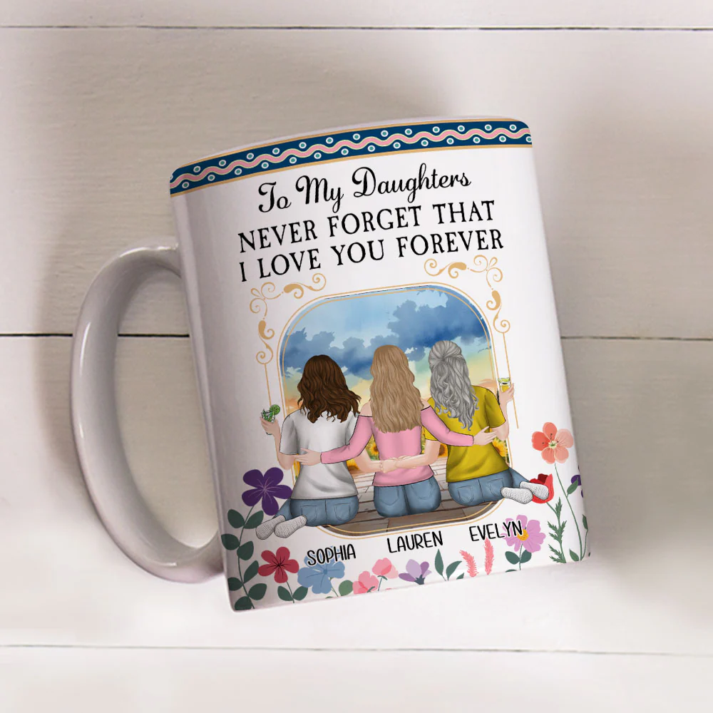 The Love Between A Mother And Daughters - Personalized Custom Coffee Mug - Image 3