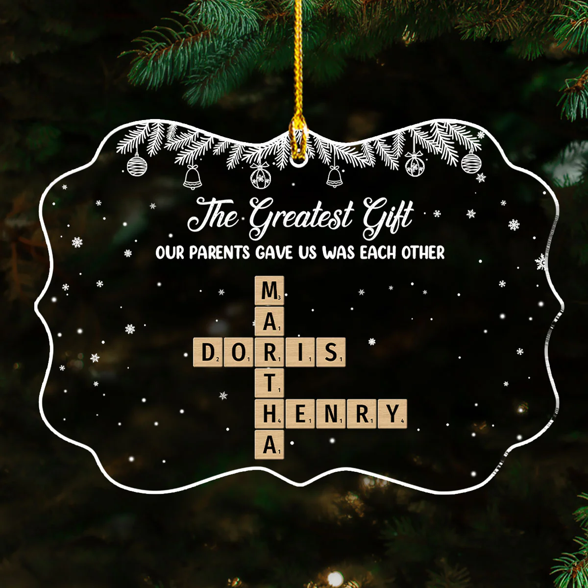 The Love Between Brother And Sister Is Forever - Personalized Custom Acrylic Ornament - Image 2