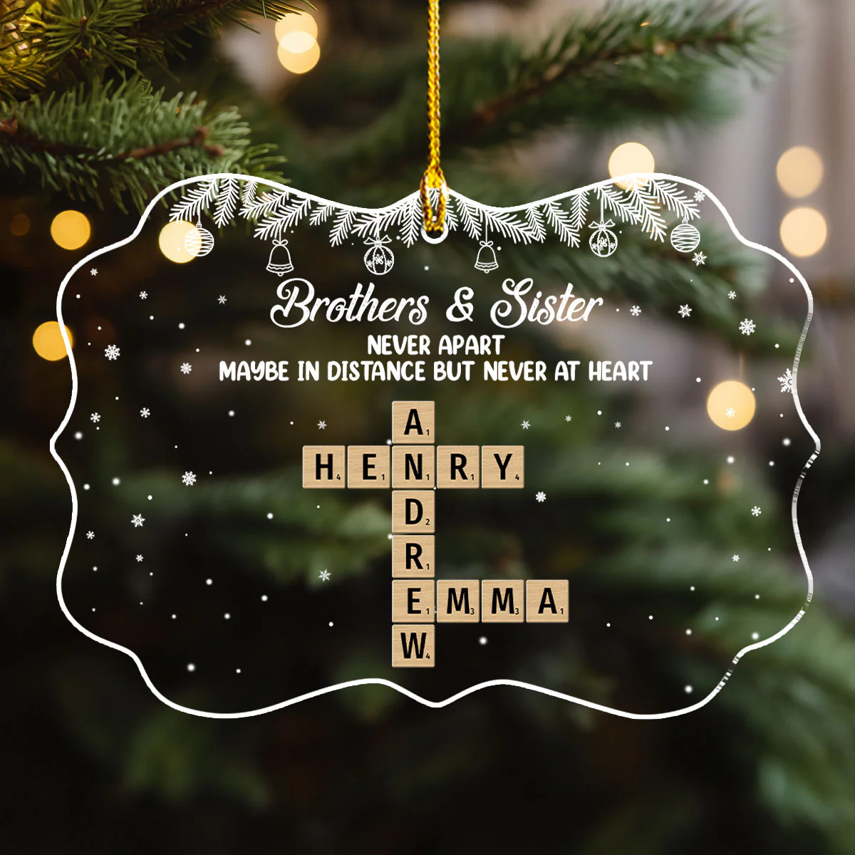 The Love Between Brother And Sister Is Forever - Personalized Custom Acrylic Ornament - Image 3