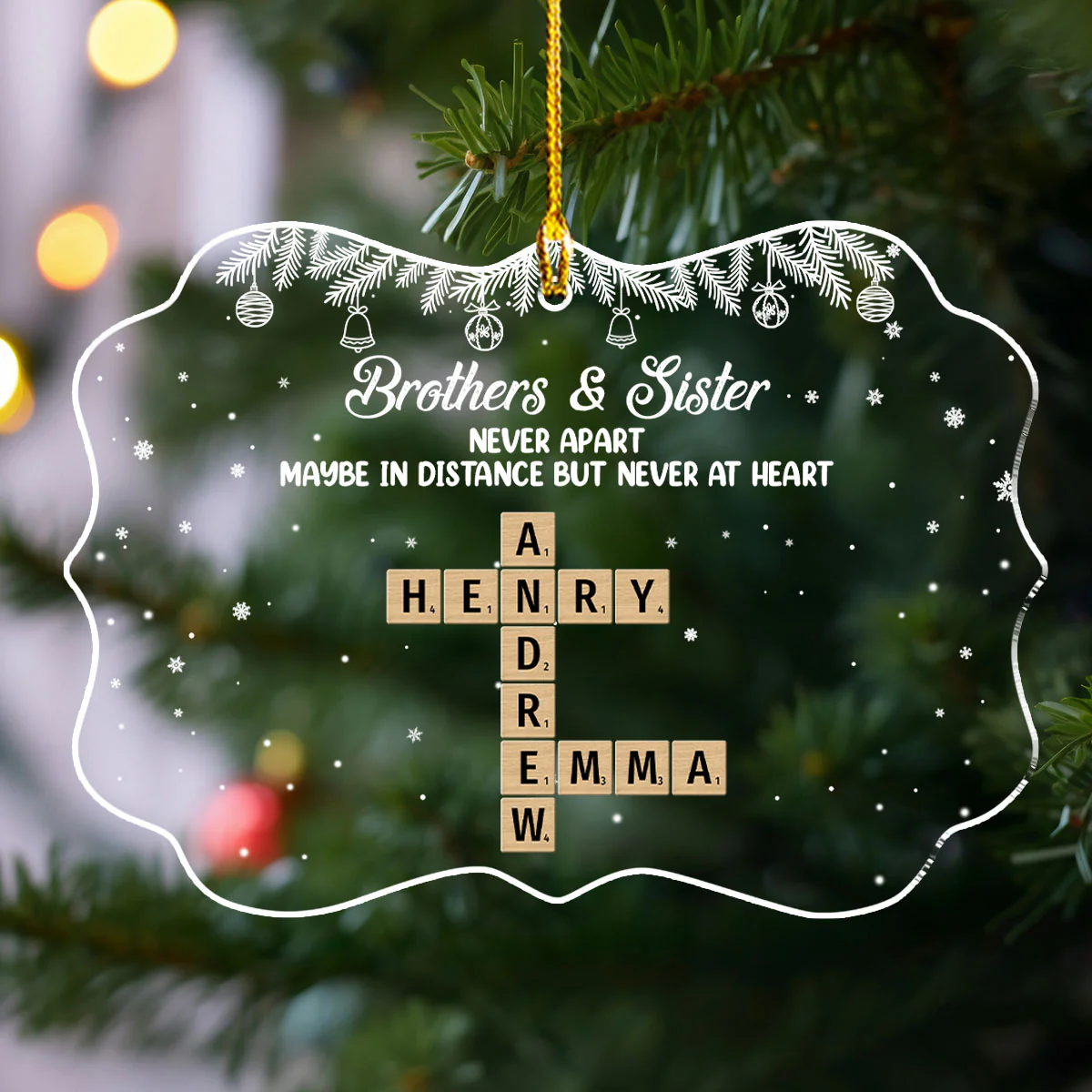 The Love Between Brother And Sister Is Forever - Personalized Custom Acrylic Ornament - Image 4