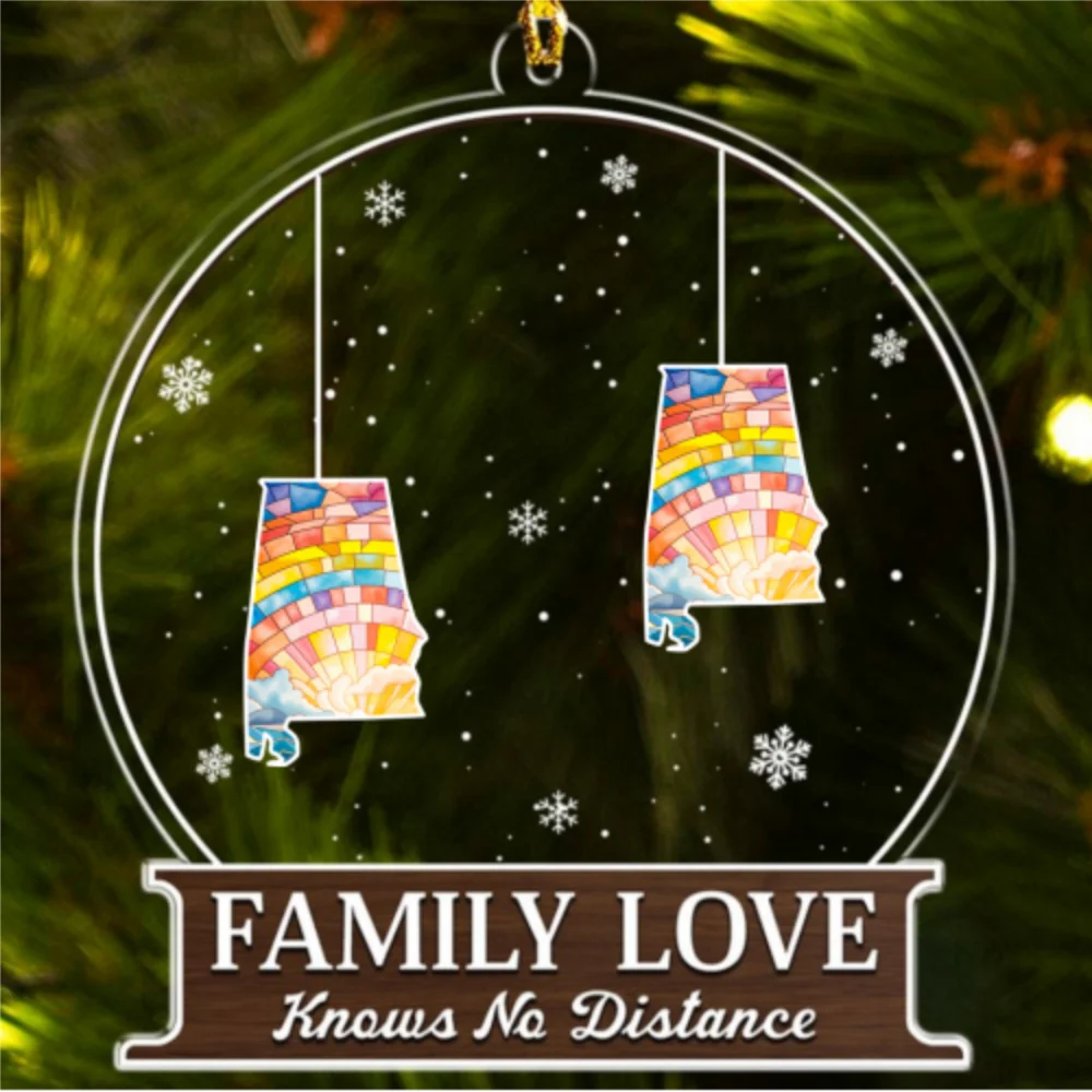 The Love Between Family Knows No Distance - Personalized Custom Acrylic Ornament - Image 6