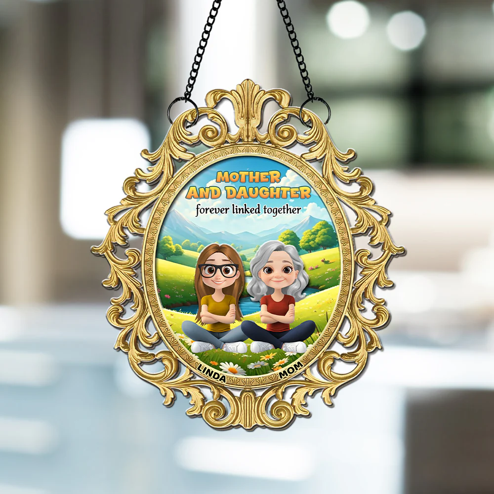 The Love Between Mother And Daughter Forever - Personalized Custom Suncatcher - Image 3
