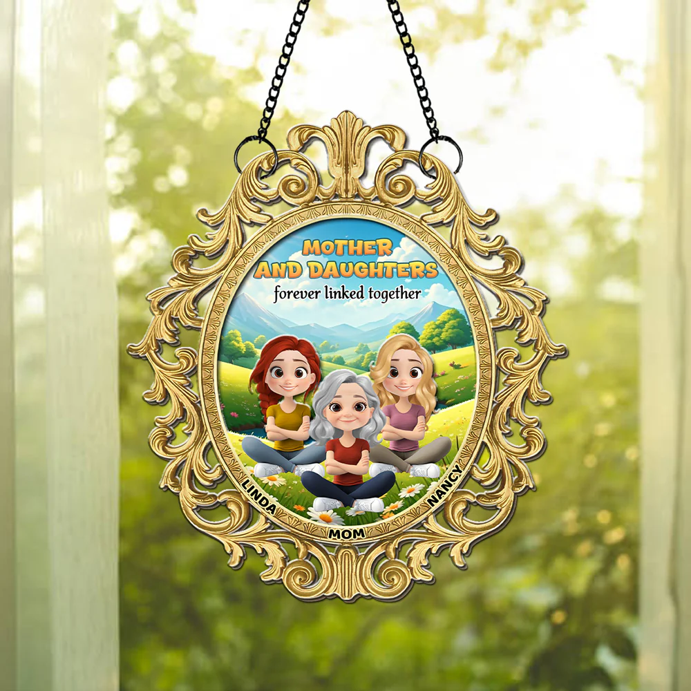 The Love Between Mother And Daughter Forever - Personalized Custom Suncatcher - Image 4