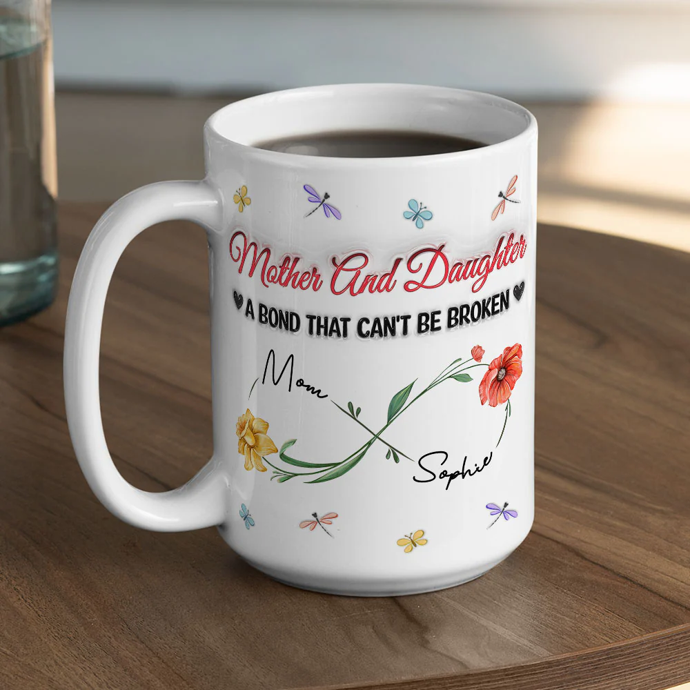 The Love Between Mother And Daughter - Personalized Custom 3D Inflated Effect Mug - Image 5