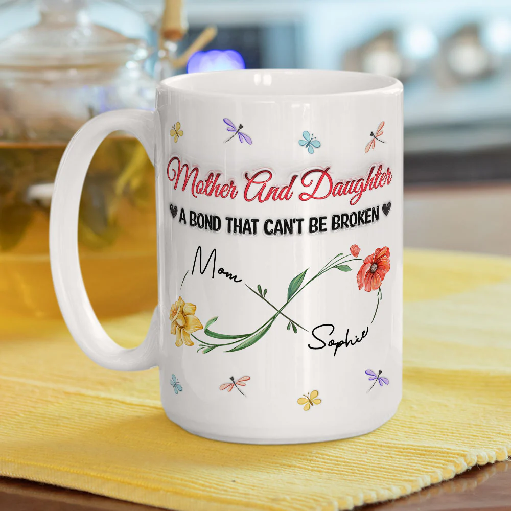 The Love Between Mother And Daughter - Personalized Custom 3D Inflated Effect Mug - Image 8