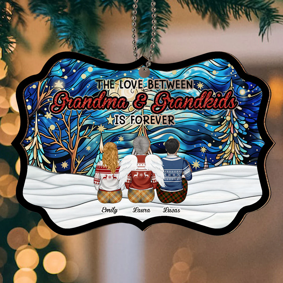 The Love Between - Personalized Custom Suncatcher Ornament - Image 3