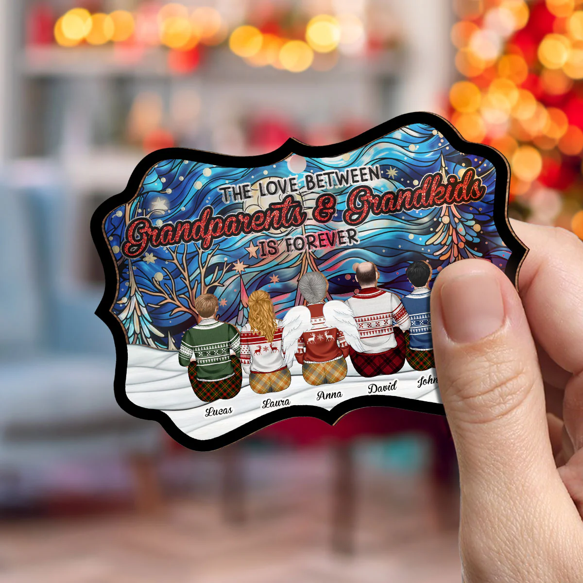 The Love Between - Personalized Custom Suncatcher Ornament - Image 4
