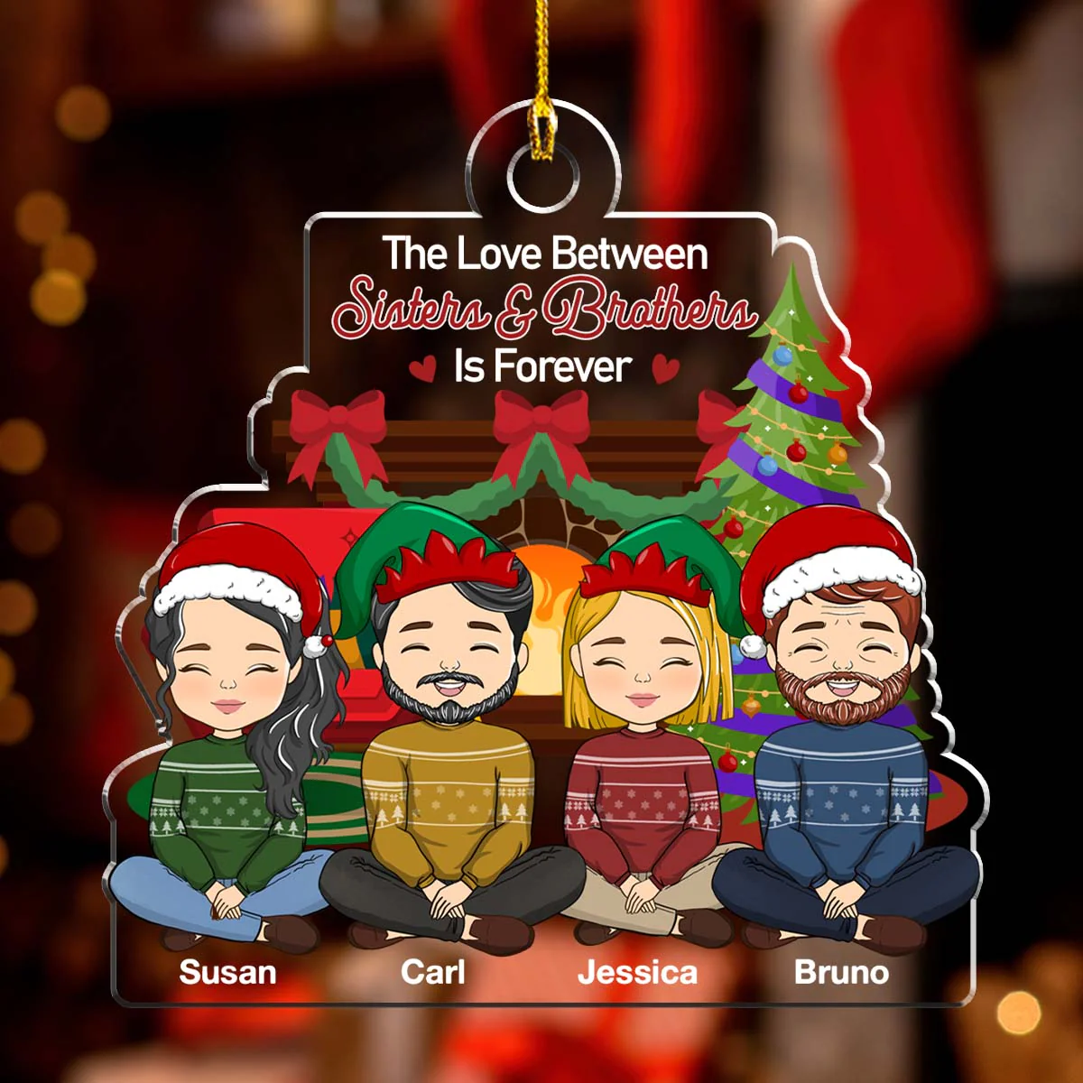 The Love Between Siblings Is Forever - Personalized Custom Acrylic Ornament - Image 2