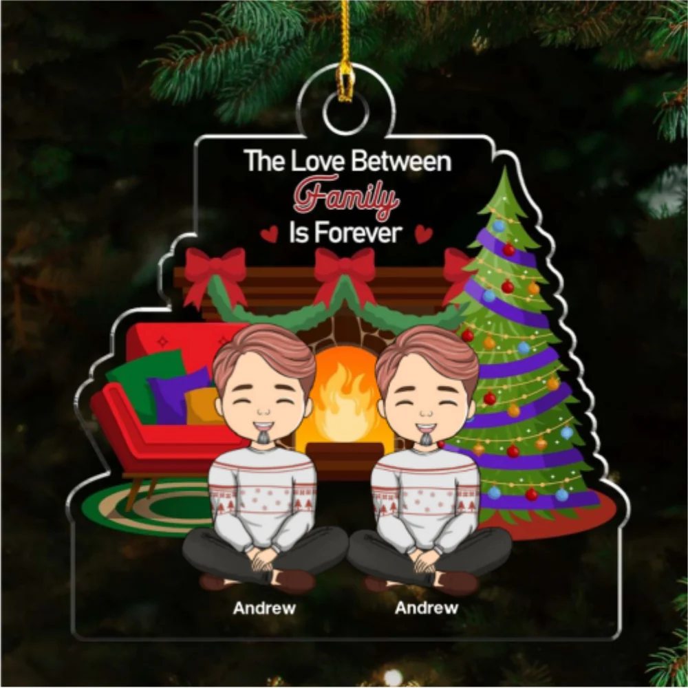 The Love Between Siblings Is Forever - Personalized Custom Acrylic Ornament - Image 4
