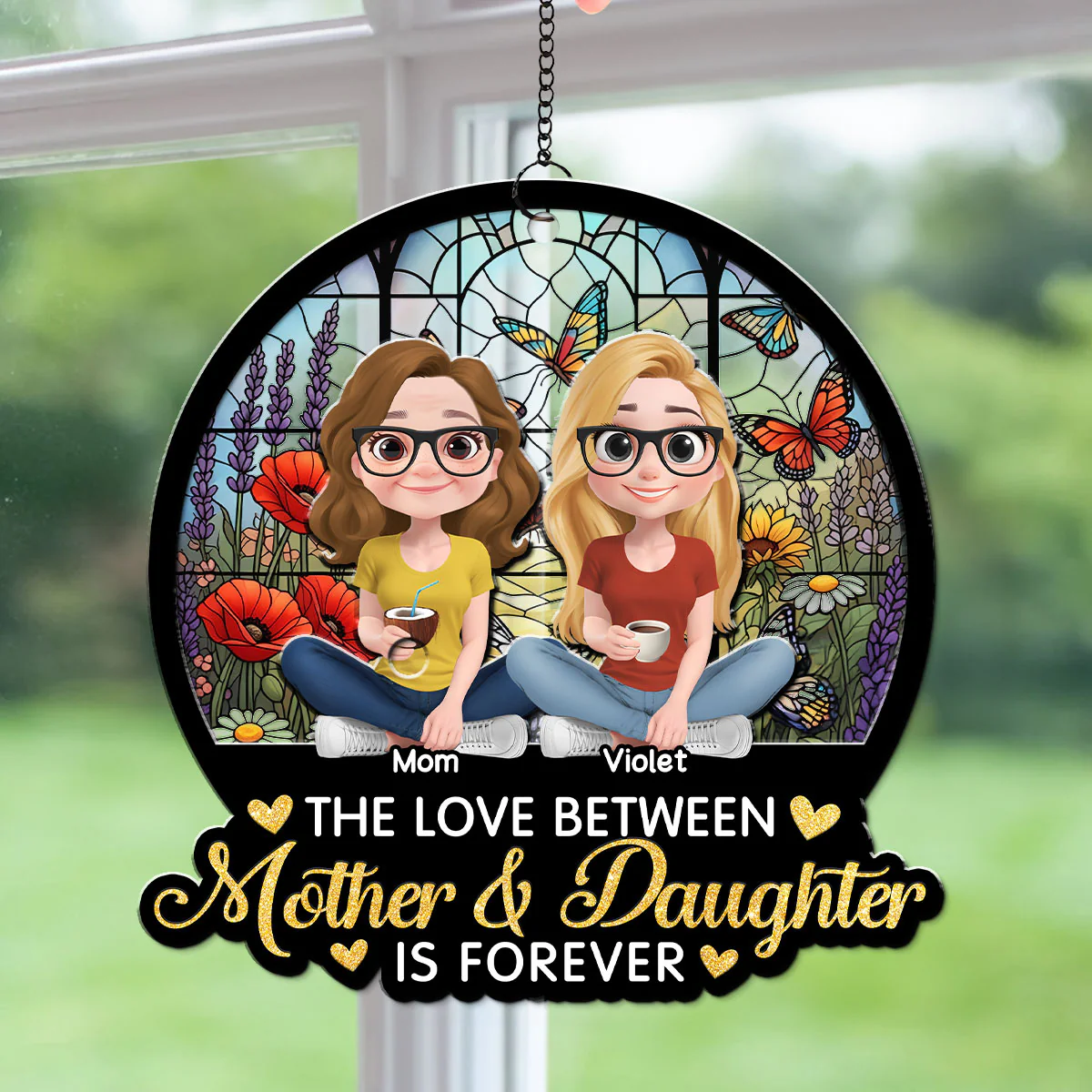 The Love By Heart - Personalized Custom Suncatcher