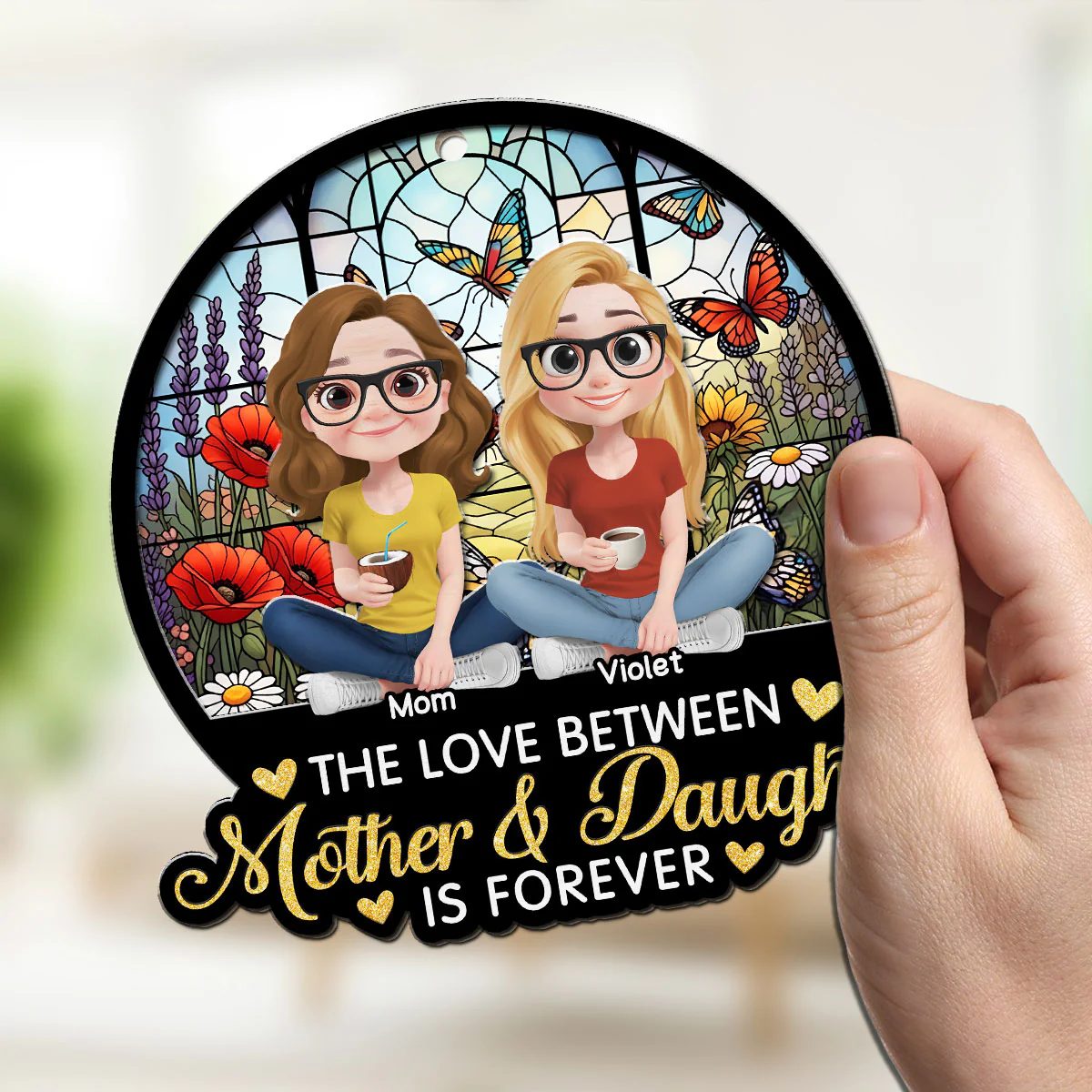The Love By Heart - Personalized Custom Suncatcher - Image 2