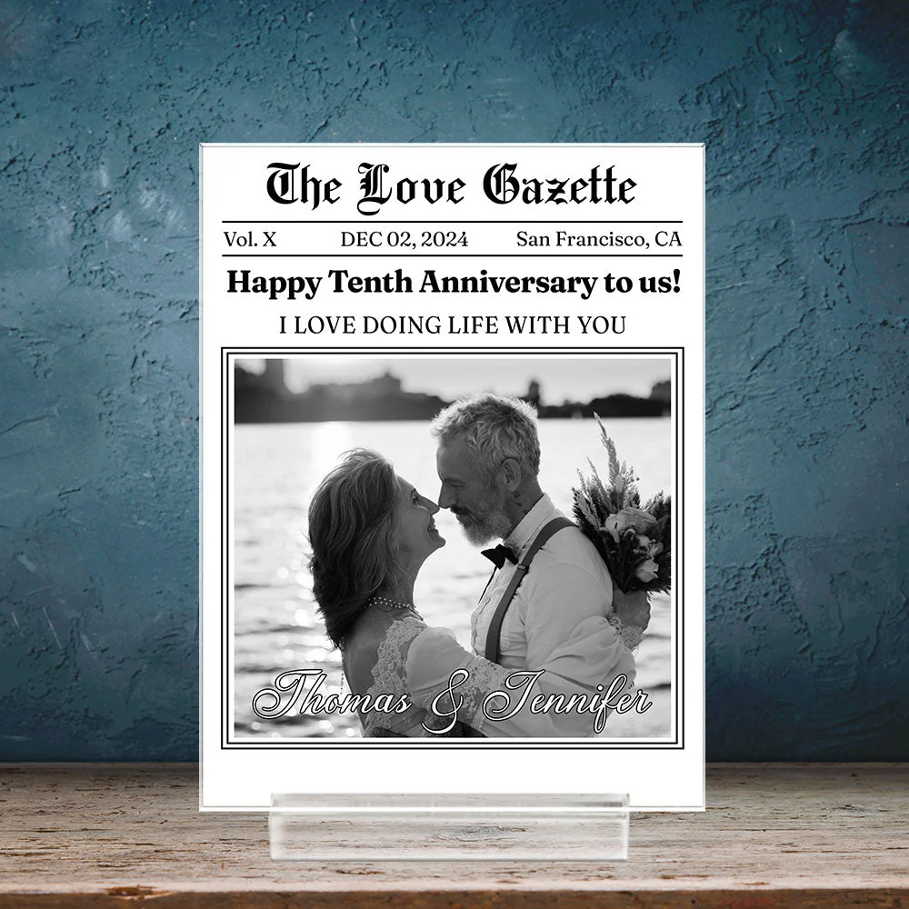 The Love Gazette - Personalized Custom Acrylic Plaque With Base - Image 4
