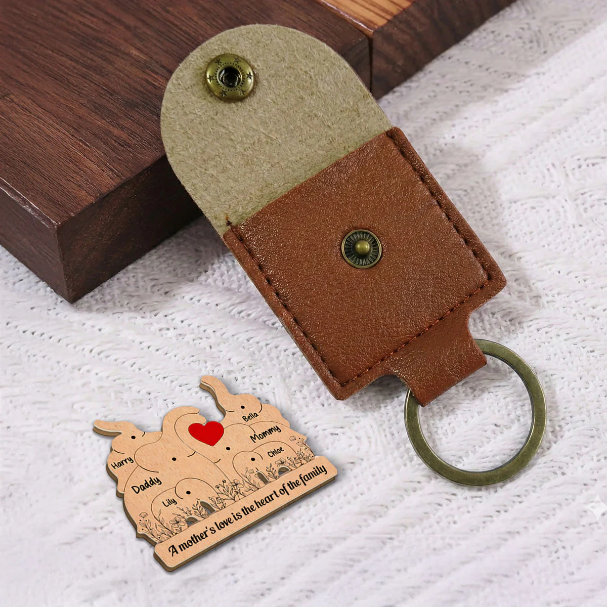 The Love Of A Mother - Personalized Custom Wooden Pocket Hug - Image 2