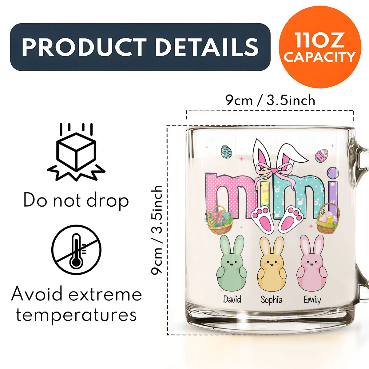 The Love Of Grandma Is Endless - Personalized Custom Glass Mug - Image 5