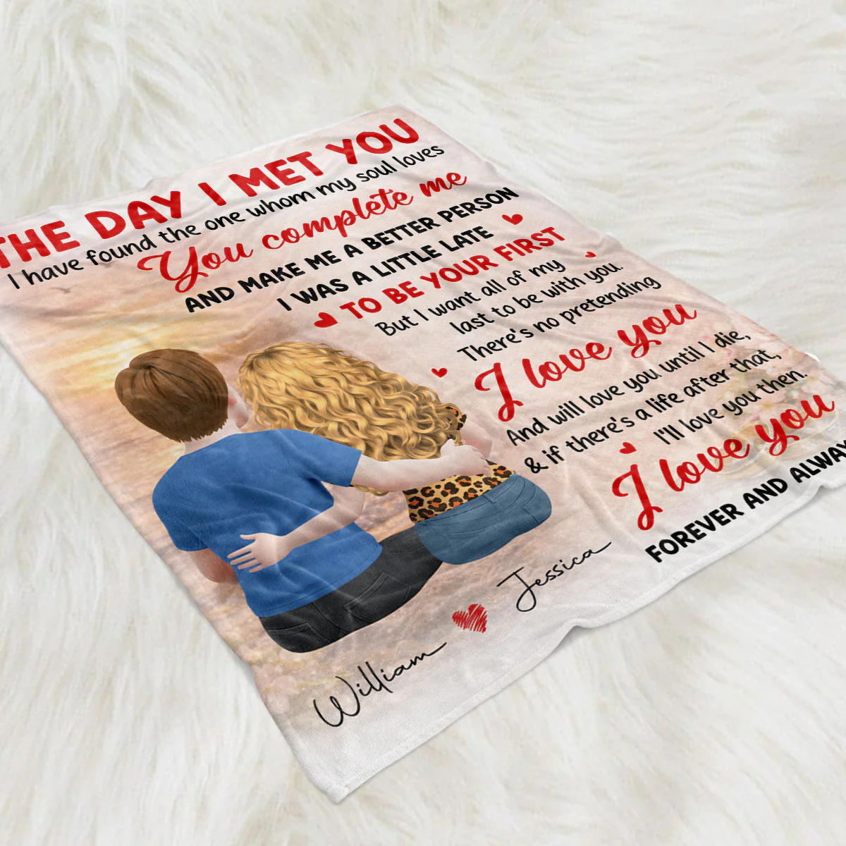The Love That Found Me - Personalized Custom Fleece Blanket - Image 2