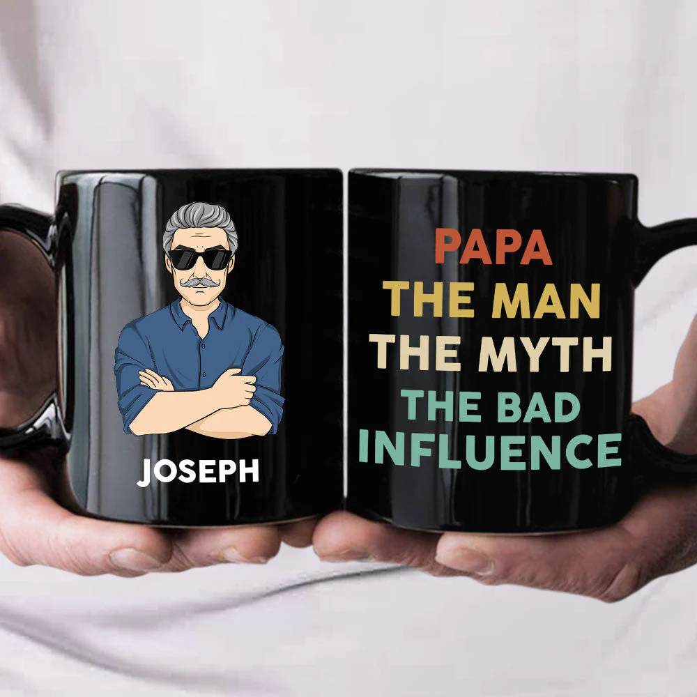 The Man The Myth The Bad Influence - Personalized Custom Coffee Mug - Image 2