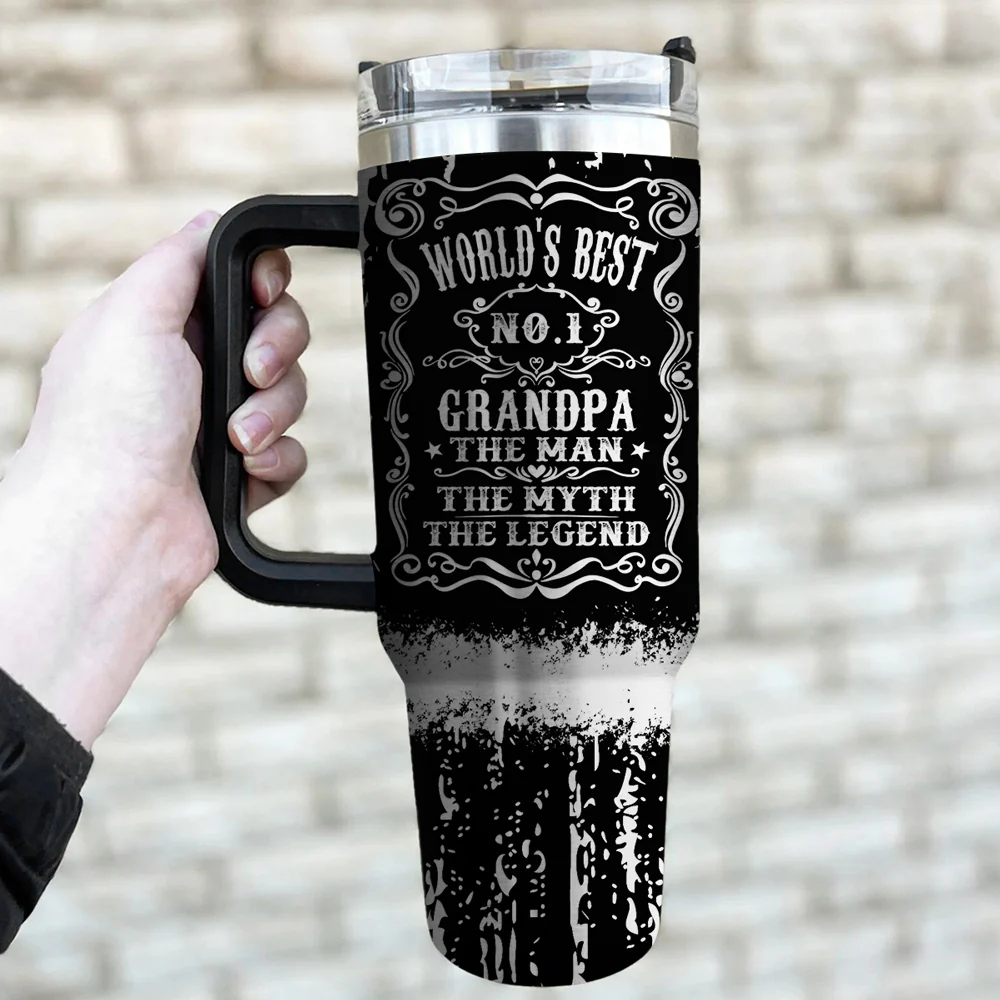 The Man, The Myth, The Legend- Personalized Custom Engraved 40oz Tumbler With Handle - Image 3
