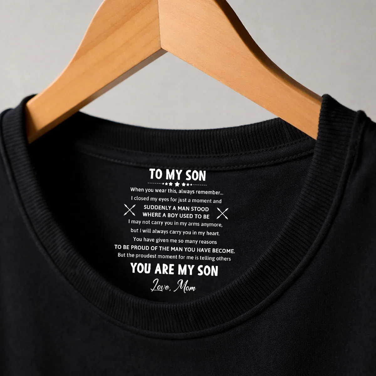 The Man You Have Become - Personalized Custom Inside Neck Print T-shirt - Image 2