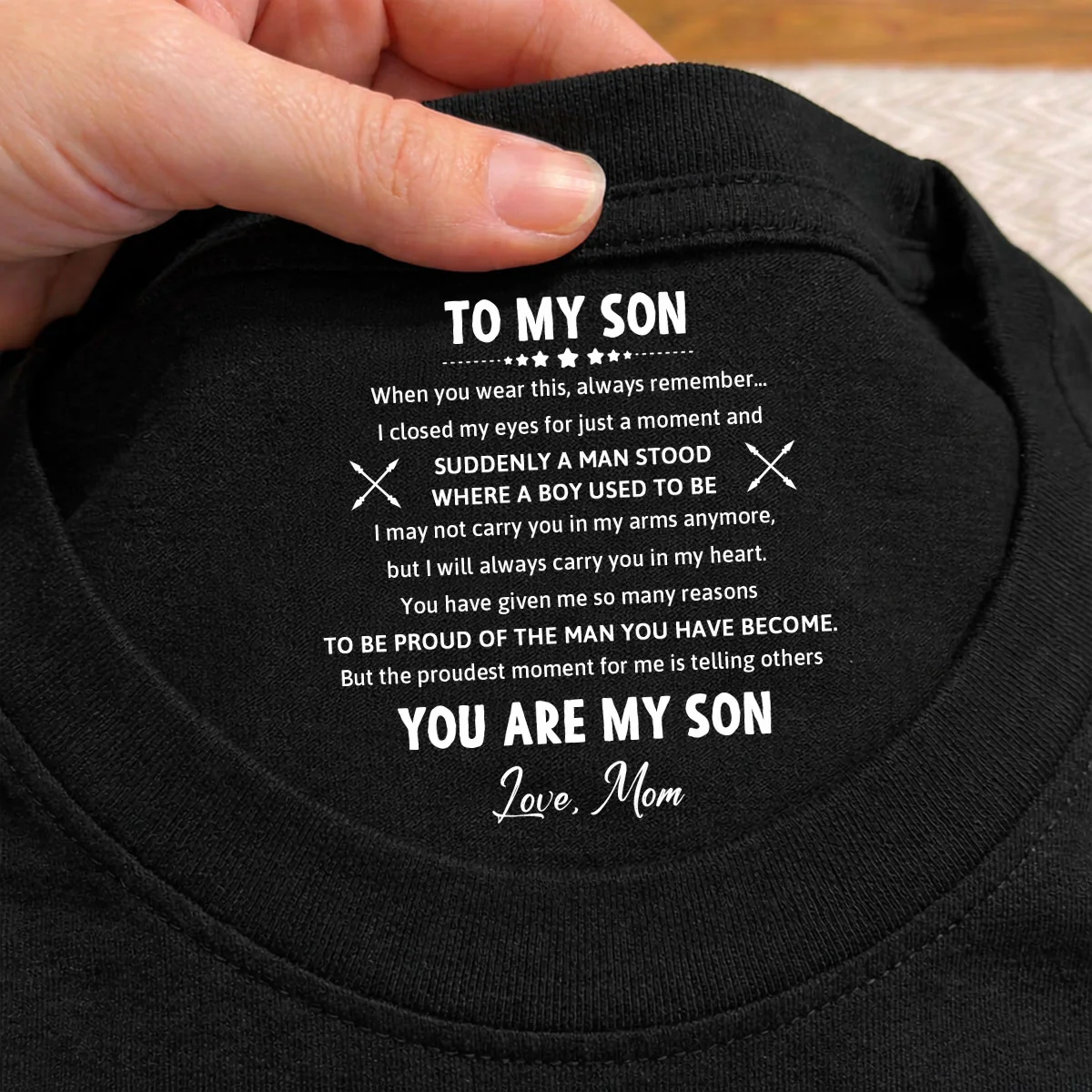 The Man You Have Become - Personalized Custom Inside Neck Print T-shirt - Image 3