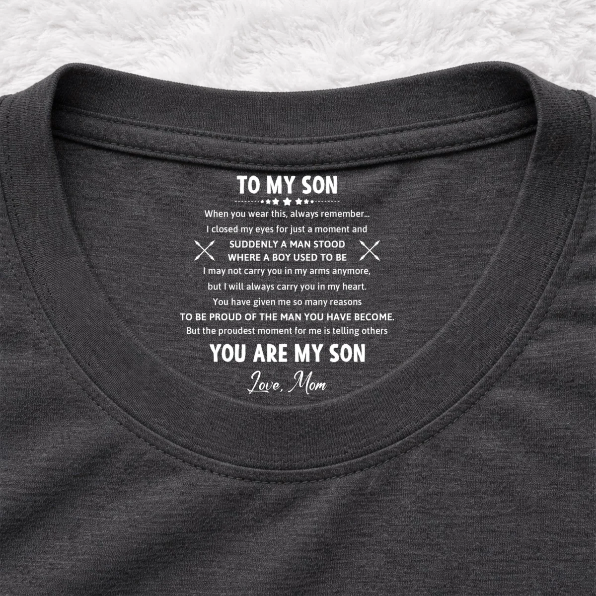 The Man You Have Become - Personalized Custom Inside Neck Print T-shirt - Image 7
