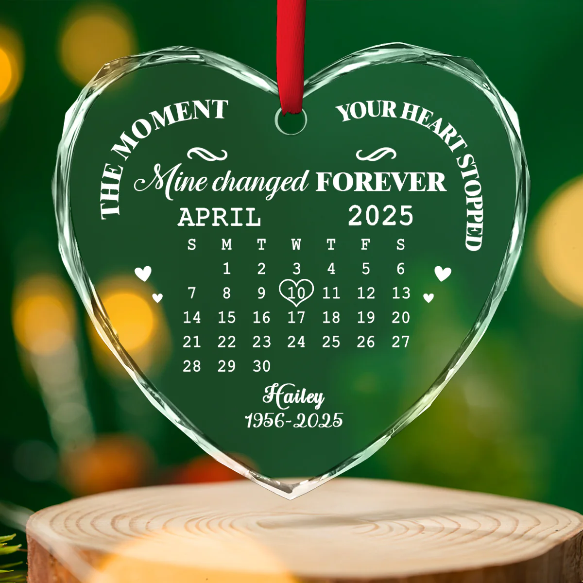 The Moment Heart Stopped - Personalized Custom Glass Ornament - Image 4