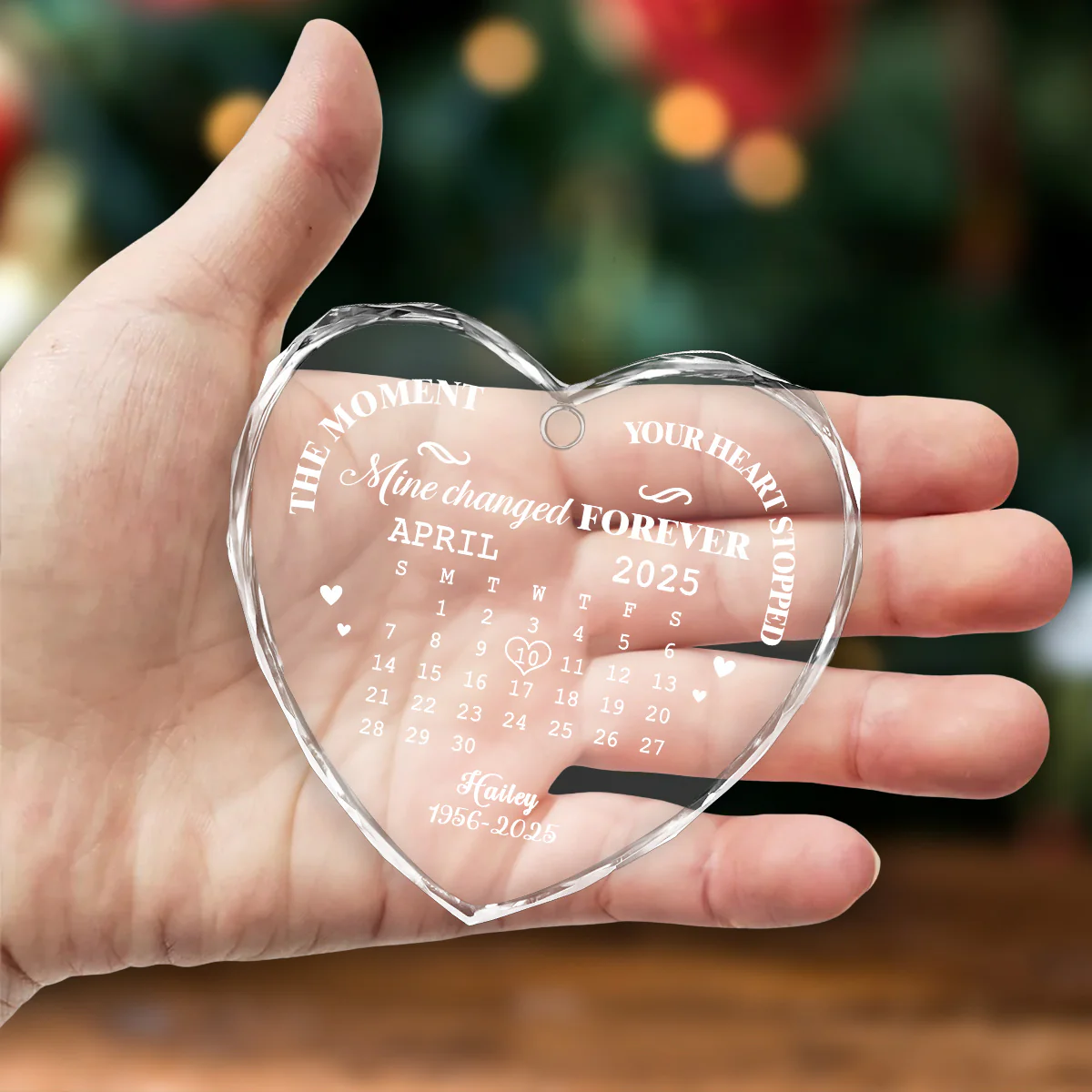 The Moment Heart Stopped - Personalized Custom Glass Ornament - Image 5