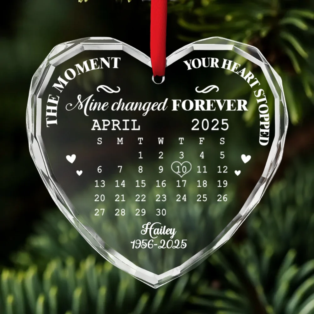 The Moment Heart Stopped - Personalized Custom Glass Ornament - Image 7