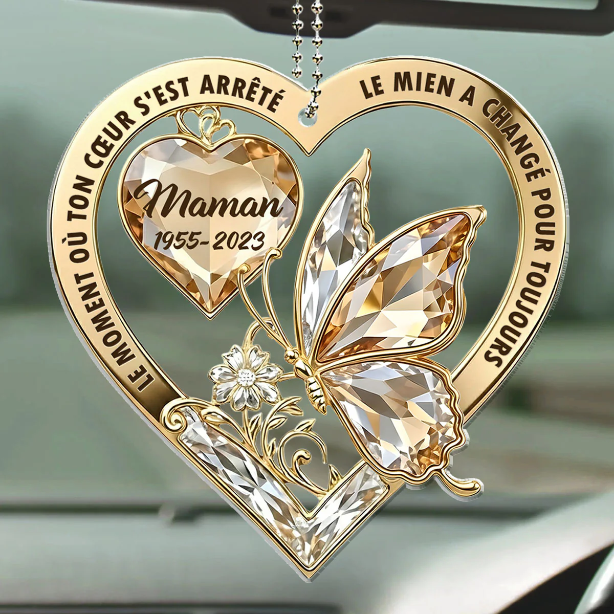 The Moment My Heart Changed Forever French - Personalized Custom Car Ornament