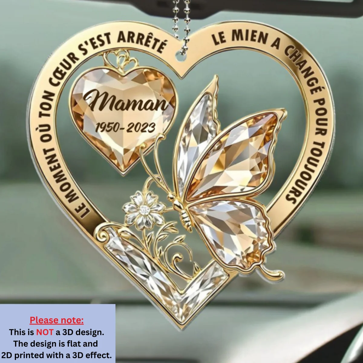The Moment My Heart Changed Forever French - Personalized Custom Car Ornament - Image 5
