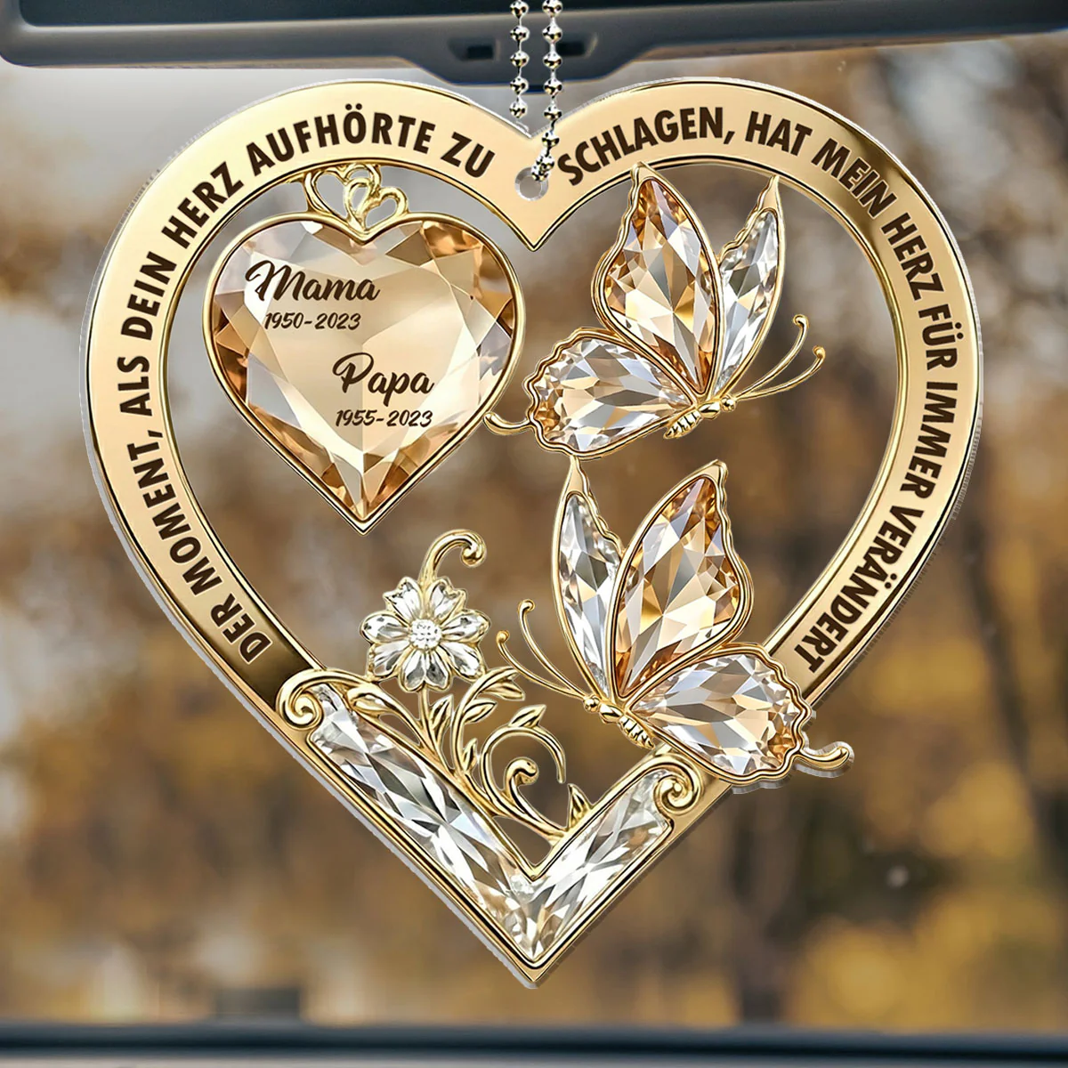 The Moment My Heart Changed Forever German - Personalized Custom Car Ornament - Image 4