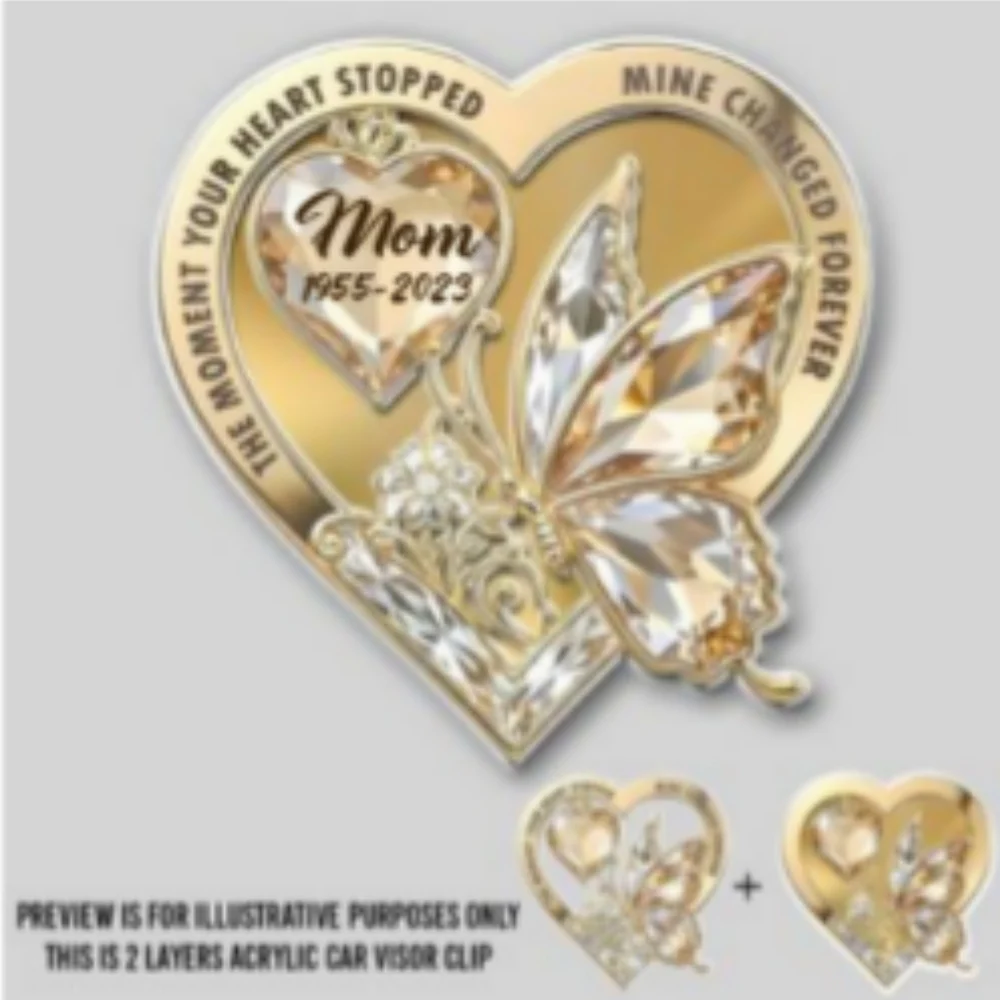 The Moment My Heart Changed Forever - Personalized Custom Acrylic Car Visor Clip - Image 6