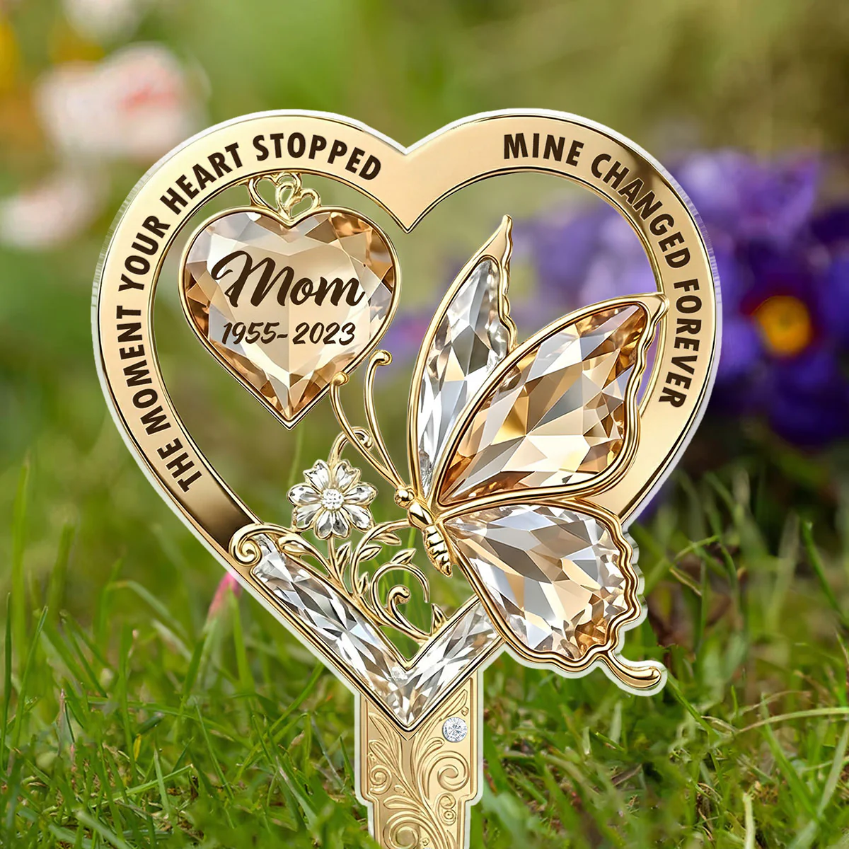 The Moment My Heart Changed Forever - Personalized Custom Acrylic Garden Stake