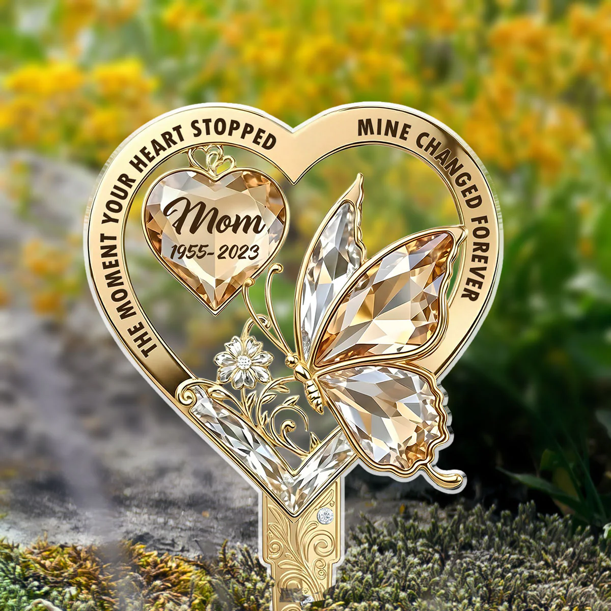 The Moment My Heart Changed Forever - Personalized Custom Acrylic Garden Stake - Image 3
