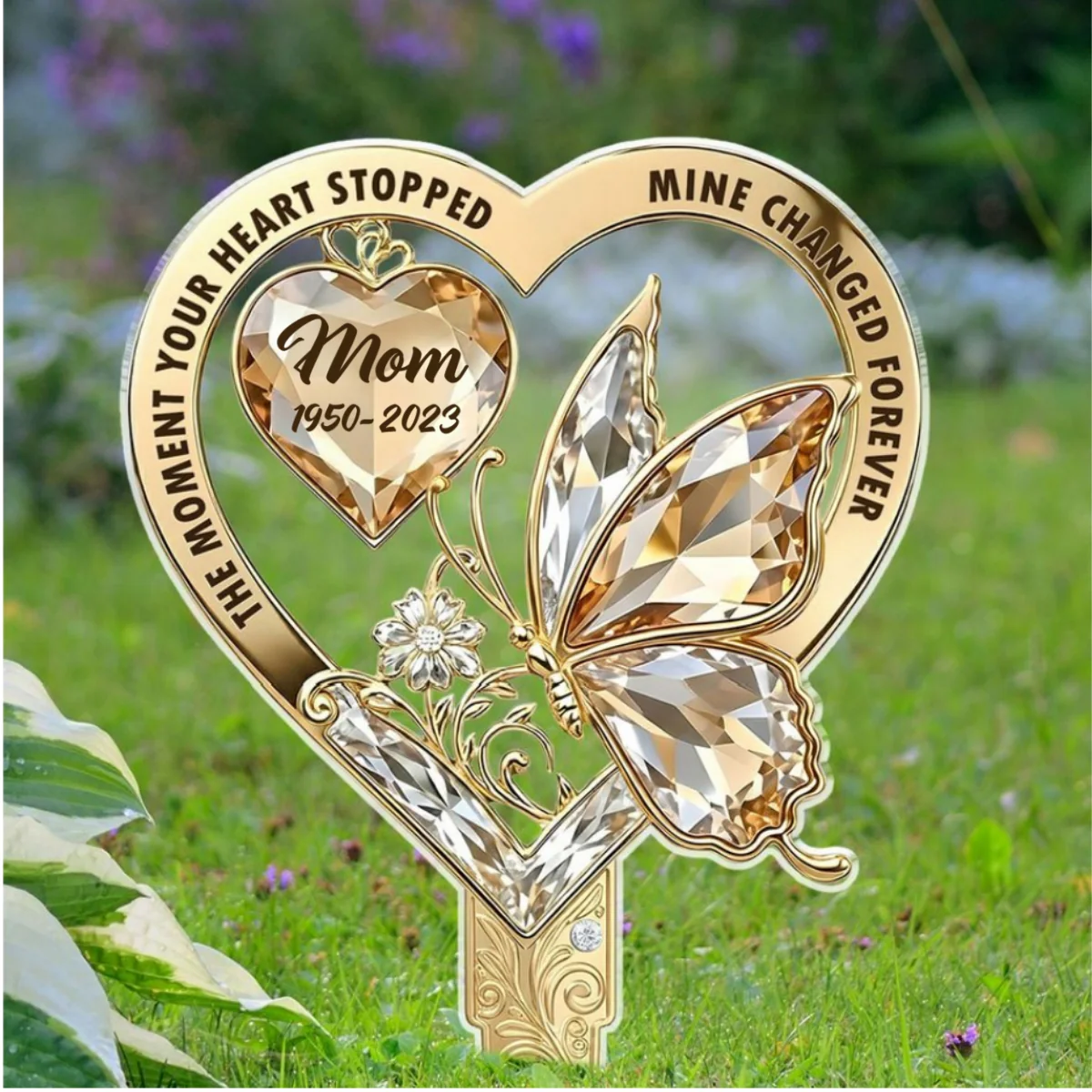 The Moment My Heart Changed Forever - Personalized Custom Acrylic Garden Stake - Image 6