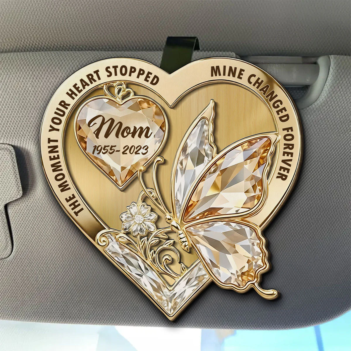 The Moment My Heart Changed Forever - Personalized Custom Car Visor Clip