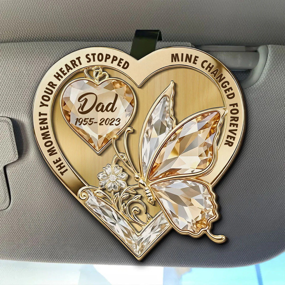 The Moment My Heart Changed Forever - Personalized Custom Car Visor Clip - Image 4
