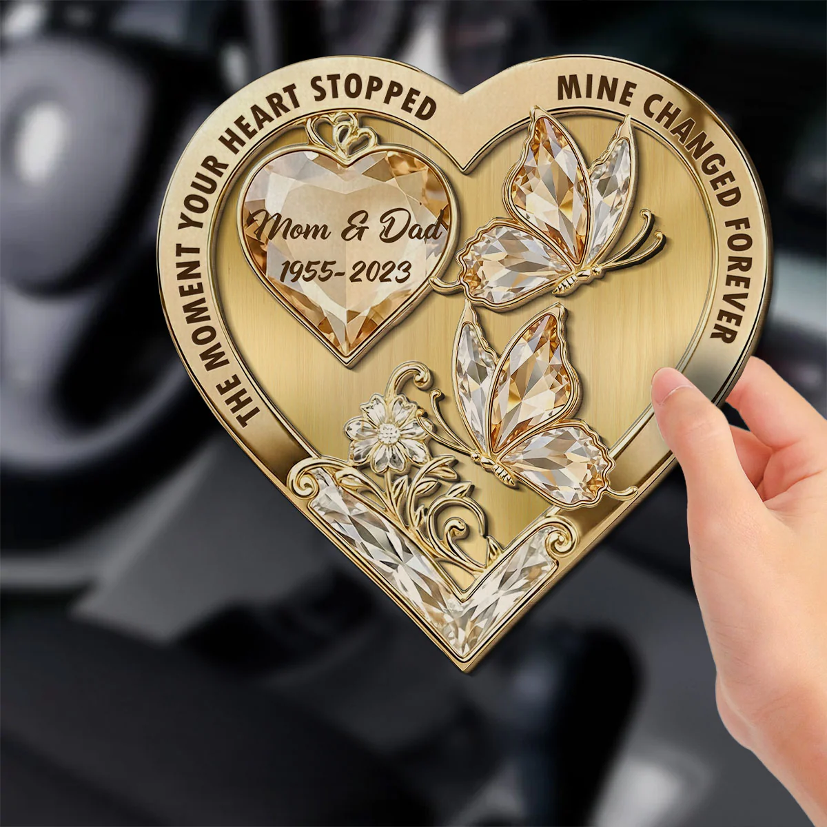 The Moment My Heart Changed Forever - Personalized Custom Car Visor Clip - Image 6