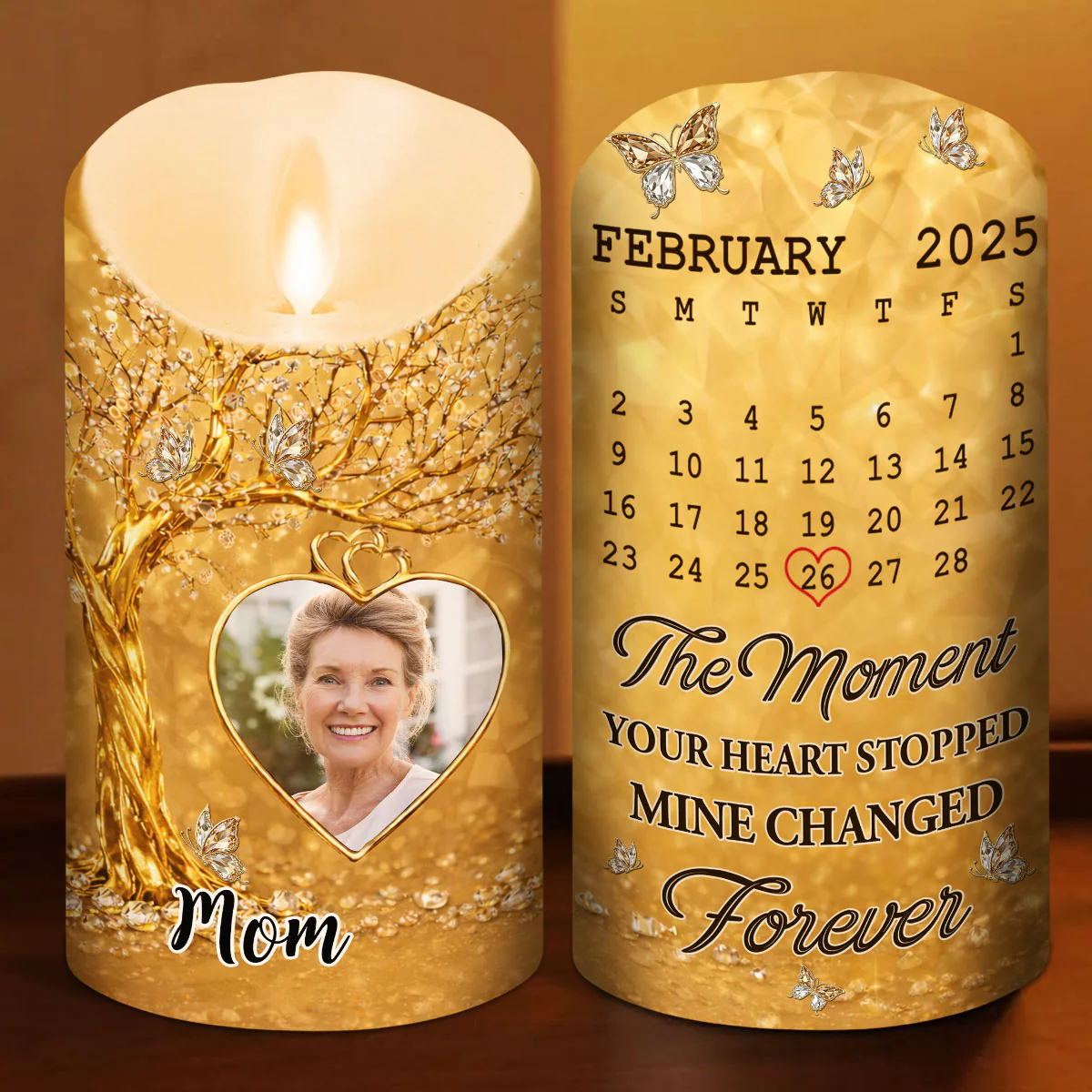 The Moment My Heart Changed Forever - Personalized Custom LED Candle - Image 2