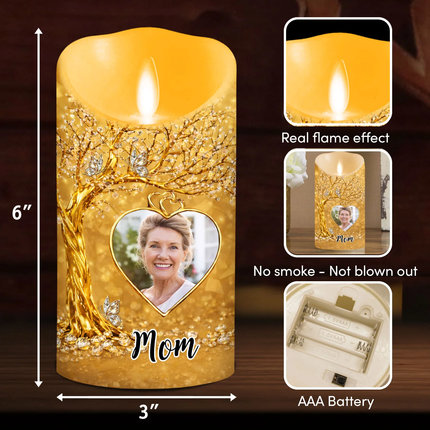 The Moment My Heart Changed Forever - Personalized Custom LED Candle - Image 6