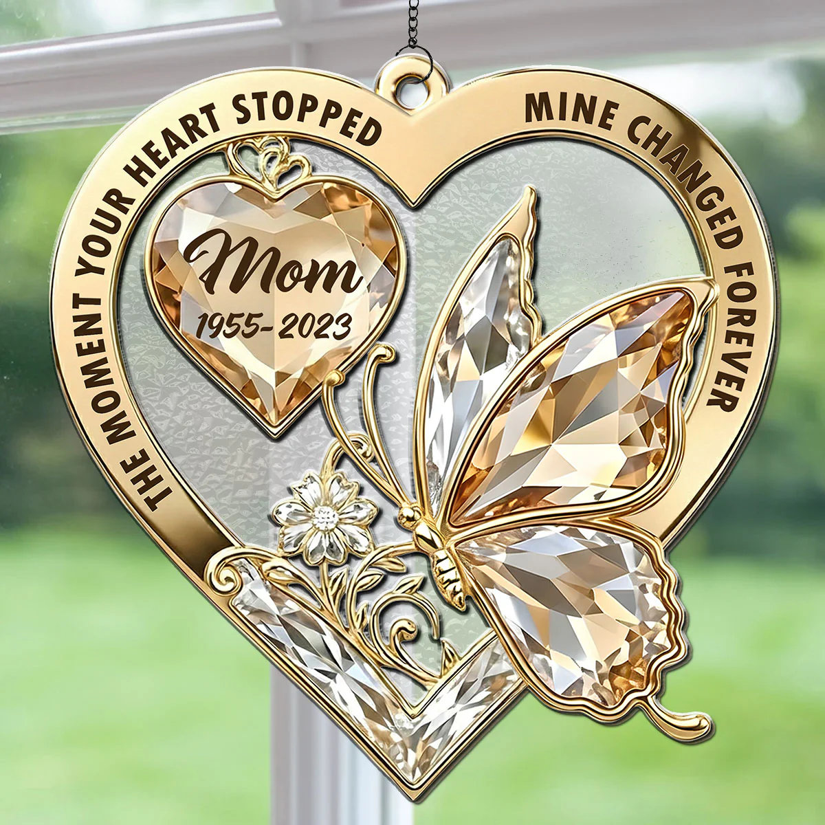 The Moment My Heart Changed Forever - Personalized Custom Suncatcher