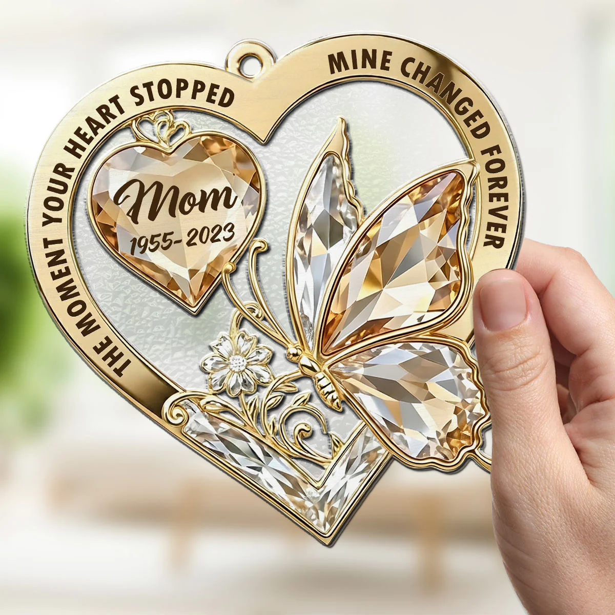 The Moment My Heart Changed Forever - Personalized Custom Suncatcher - Image 3