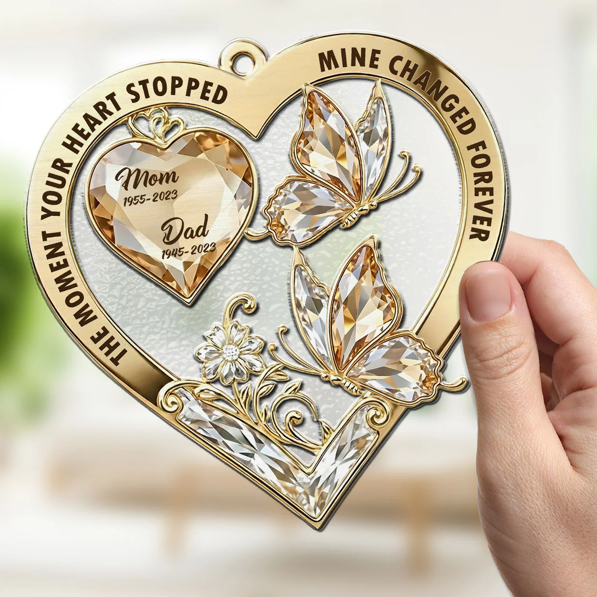 The Moment My Heart Changed Forever - Personalized Custom Suncatcher - Image 5